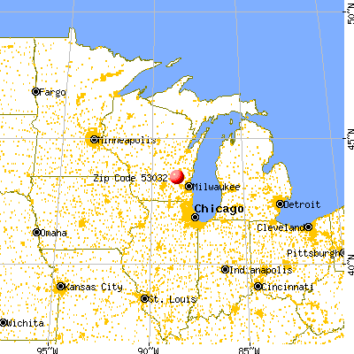 Horicon, WI (53032) map from a distance