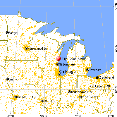 Sheboygan Falls, WI (53085) map from a distance