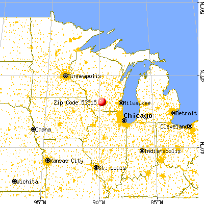 Black Earth, WI (53515) map from a distance