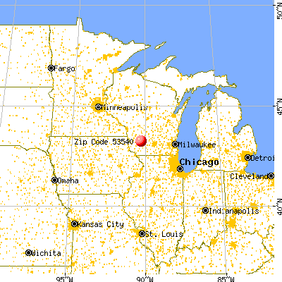 Gotham, WI (53540) map from a distance
