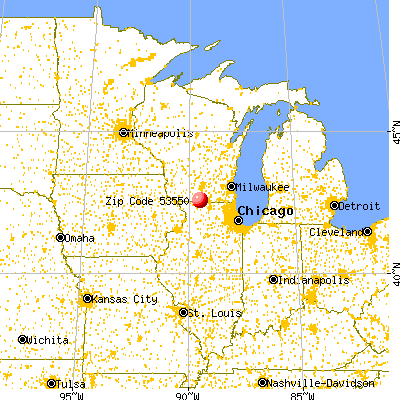 Juda, WI (53550) map from a distance