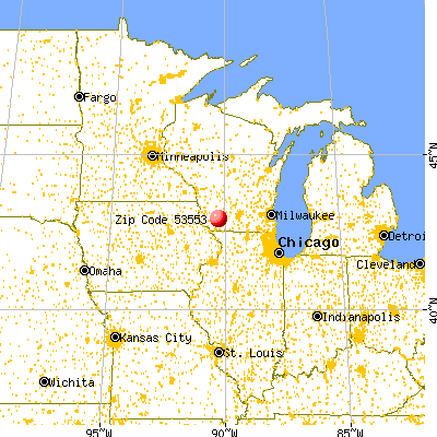 Linden, WI (53553) map from a distance