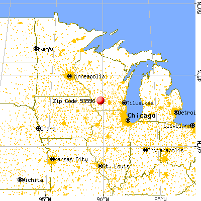 Lone Rock, WI (53556) map from a distance