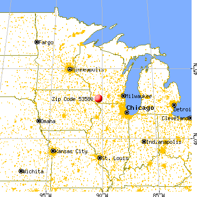 Rewey, WI (53580) map from a distance