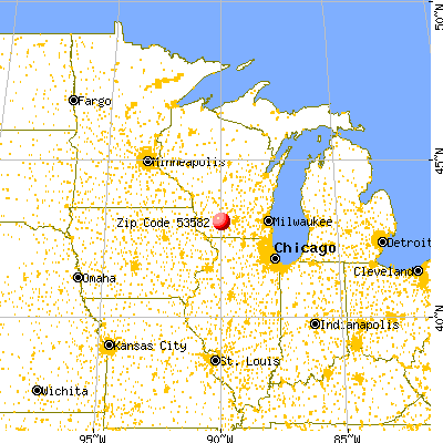 Ridgeway, WI (53582) map from a distance