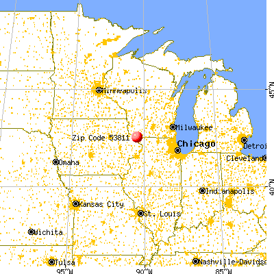 Sandy Hook, WI (53811) map from a distance