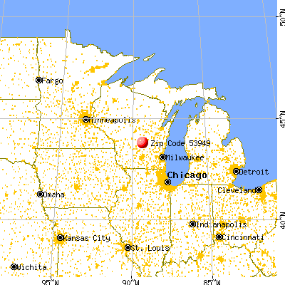 Montello, WI (53949) map from a distance