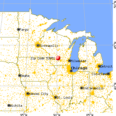 North Freedom, WI (53951) map from a distance