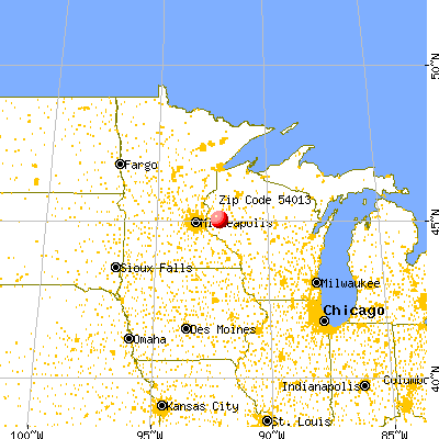 Glenwood City, WI (54013) map from a distance