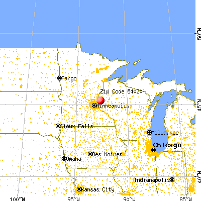 Osceola, WI (54020) map from a distance