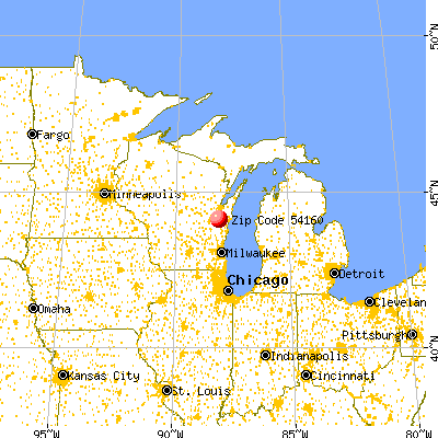 Potter, WI (54160) map from a distance