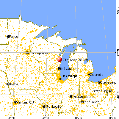 Reedsville, WI (54230) map from a distance