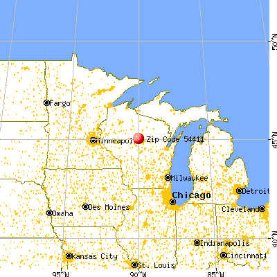 Athens, WI (54411) map from a distance