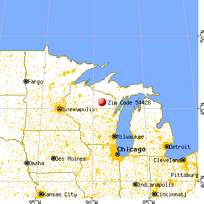 Post Lake, WI (54428) map from a distance