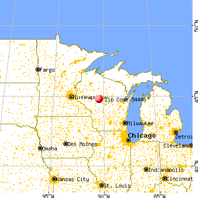 Loyal, WI (54446) map from a distance