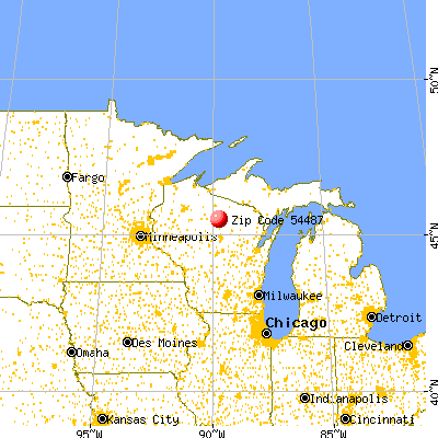 Tomahawk, WI (54487) map from a distance