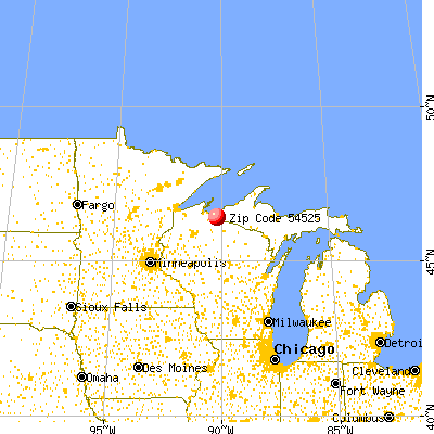 Montreal, WI (54525) map from a distance