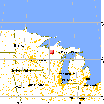 Sayner, WI (54560) map from a distance