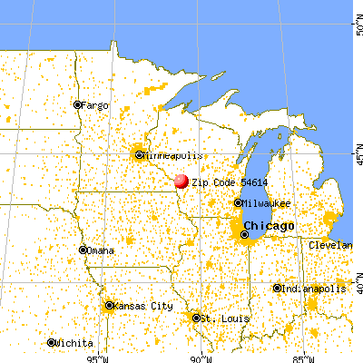 Bangor, WI (54614) map from a distance