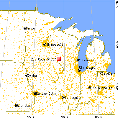 Steuben, WI (54657) map from a distance