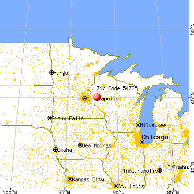 Boyceville, WI (54725) map from a distance