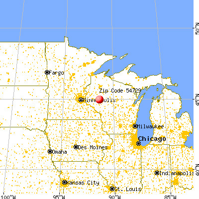 Lake Hallie, WI (54729) map from a distance