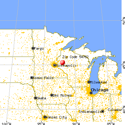Prairie Farm, WI (54762) map from a distance