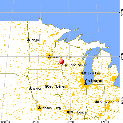 Whitehall, WI (54773) map from a distance