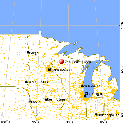 Reserve, WI (54828) map from a distance