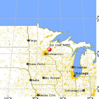 Luck, WI (54853) map from a distance