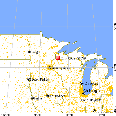 Minong, WI (54859) map from a distance