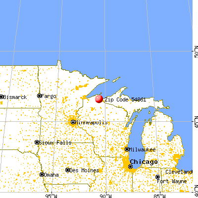 New Odanah, WI (54861) map from a distance