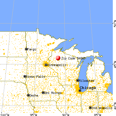 Radisson, WI (54867) map from a distance