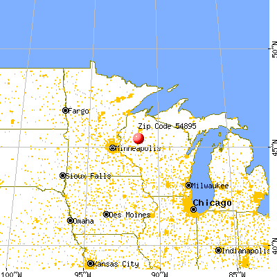 Weyerhaeuser, WI (54895) map from a distance