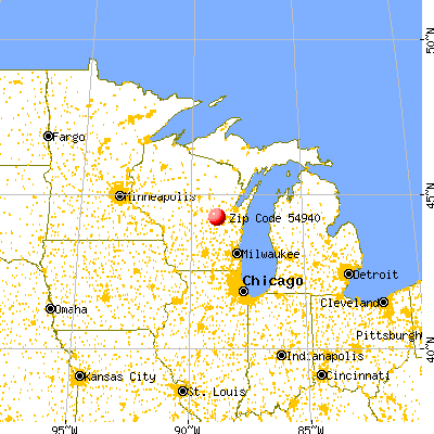 Fremont, WI (54940) map from a distance