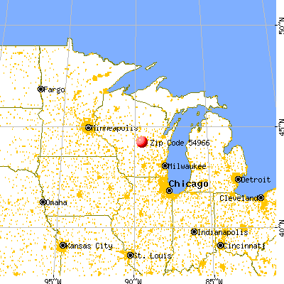 Plainfield, WI (54966) map from a distance