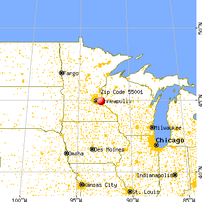 Afton, MN (55001) map from a distance