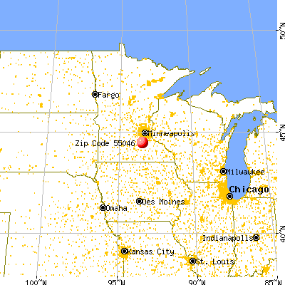 Lonsdale, MN (55046) map from a distance