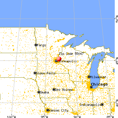 Scandia, MN (55047) map from a distance