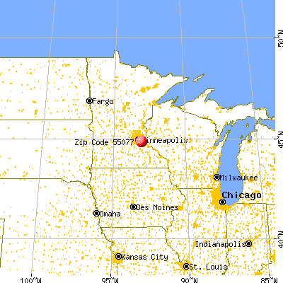 Inver Grove Heights, MN (55077) map from a distance