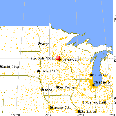 Maple Grove, MN (55311) map from a distance