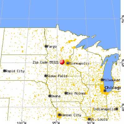 Cokato, MN (55321) map from a distance