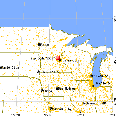 Dayton, MN (55327) map from a distance