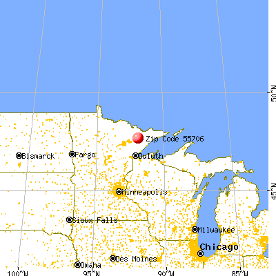 Babbitt, MN (55706) map from a distance