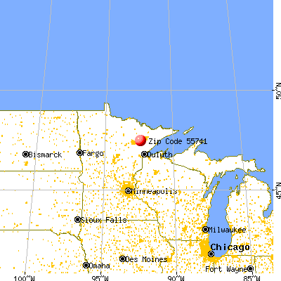 Gilbert, MN (55741) map from a distance