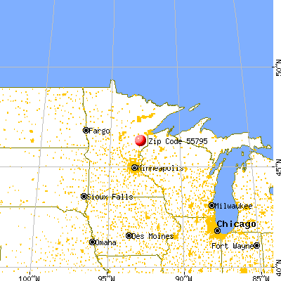 Rutledge, MN (55795) map from a distance