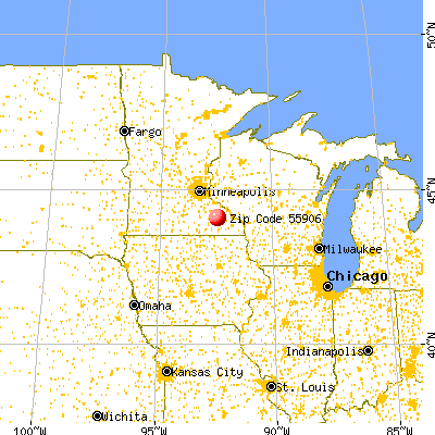 Rochester, MN (55906) map from a distance