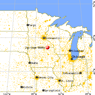 Le Roy, MN (55951) map from a distance