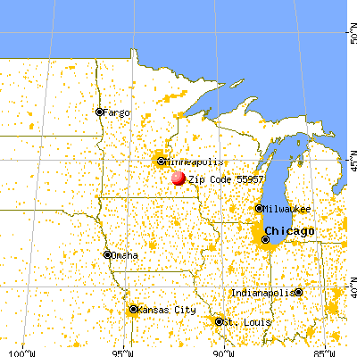 Millville, MN (55957) map from a distance