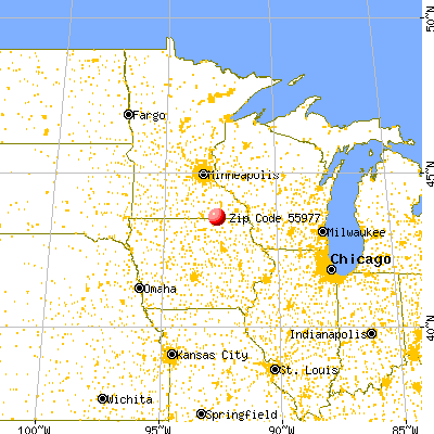 Taopi, MN (55977) map from a distance